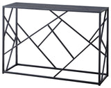 Thurl Console Table, Black Metal & Gray Wood