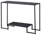 Stamos Console Table, Black Metal & Gray Wood