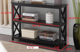 Gavin Black Wood Contemporary X Design Storage Entryway Console Sofa Table - Pilaster Designs
