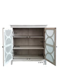 Pasco Accent Cabinet, Wash Gray Wood & Frosted Glass