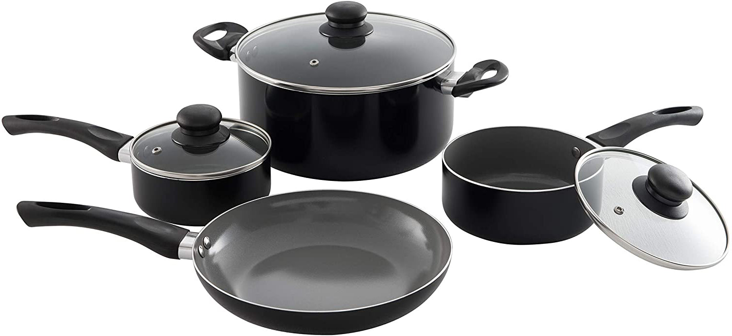 Enamel 7 Piece Black Cookware Set black pots new model pots different  design tenere - AliExpress