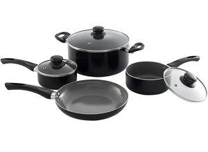 8 Piece Set Aluminum Nonstick Cookware Set; Pots & Pans Aluminum Body With  Non-Stick Coating For Easy Cooking and Cleaning