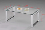 Andi Chrome Metal & Tempered Glass Top Modern Occasional Tables (Optional Coffee & End) - Pilaster Designs