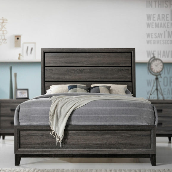 Asheville Panel Bed, Queen, Gray Wood