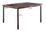 Maxen Dining Table, Black Metal & Faux Marble