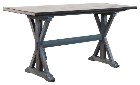 Kris Counter Height Dining Table, Gray & Blue Wood