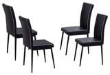 Geneva Dining Chairs, Black Faux Leather & Metal
