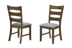 Carlino Set of Two Dining Chairs, Brown Wood