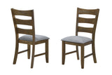 Carlino Set of Two Dining Chairs, Brown Wood