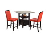Lenn Counter Height Dining Set, Cappuccino & Red
