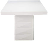 Lexie Pedestal Dining Table, White Wood