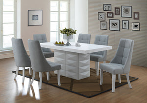 Lexie White Wood Contemporary 71" Rectangle Dinette Formal Dining Room Set (Optional Table & Chairs) - Pilaster Designs