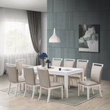 Danby Dining Chairs, Gray Fabric & White Wood