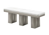 Astra 8 Piece Dining Set, Champagne Wood & White Vinyl