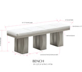 Astra Dining Bench, White Vinyl & Champagne Wood