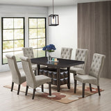 Huxley Dining Chairs, Gray Fabric & Black Wood