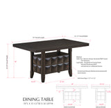 Huxley Storage Dining Table, Black Wood