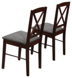 Lucca Dining Chairs, Cappuccino Wood & Gray Polyester