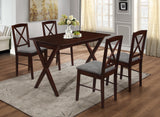 Lucca Dining Chairs, Cappuccino Wood & Gray Polyester