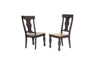 Nysha Dining Chairs, Charcoal & Oak Wood
