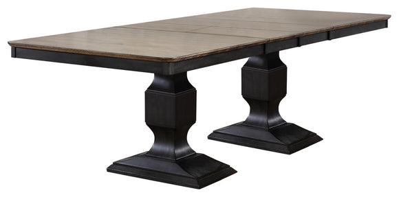 Nysha Extendable Dining Table, Charcoal & Oak Wood