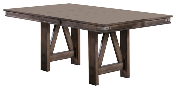 Oslo Extendable Trestle Dining Table, Brown Wood