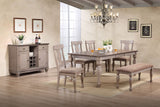 Joanna 8 Piece Dining Set, Brown Wood & Polyester