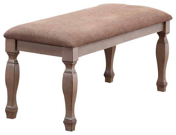 Joanna Dining Bench, Brown Wood & Polyester