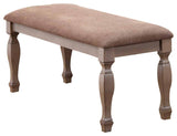 Joanna Dining Bench, Brown Wood & Polyester