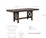 Itta Extendable Dining Table, Brown Wood