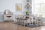 Figaro Counter Height Extendable Storage Dining Table, Wash Gray Wood