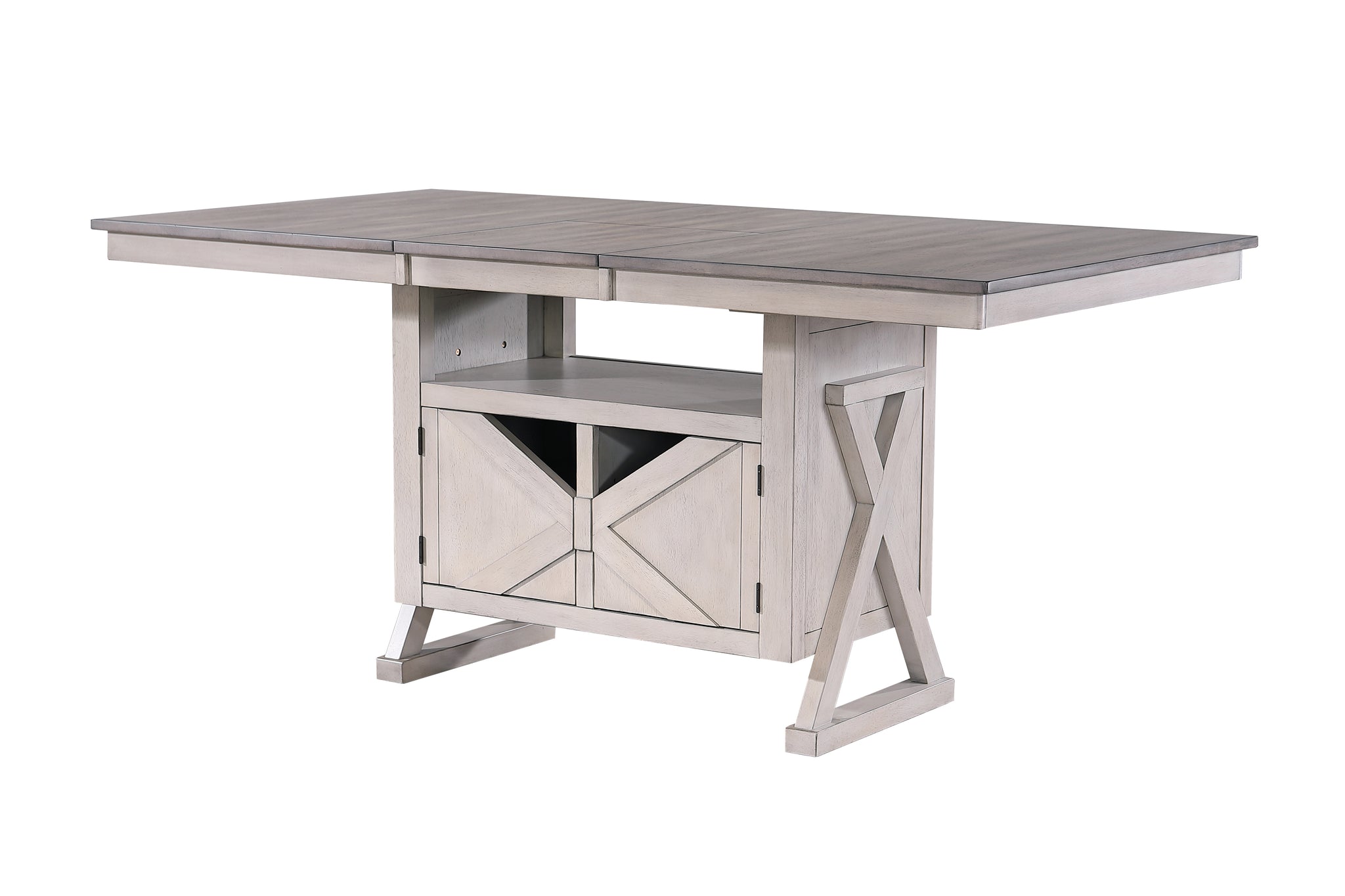 Related Officials Shah Figaro Counter Height Extendable Storage Dining Table, Wash Gray Wood –  Pilaster Designs