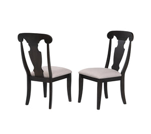 Frates Dining Chairs, Black & Brown Wood