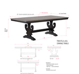 Frates Extendable Trestle Dining Table, Black & Brown Wood