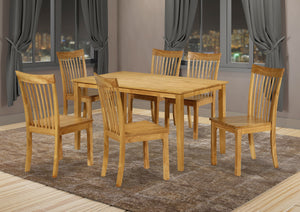 Tanya 7 Piece Dining Set, Natural Oak Solid Wood