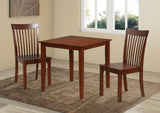 Tanya 3 Piece Dining Set, Cappuccino Solid Wood