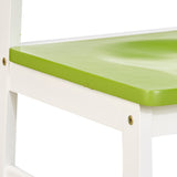 Lori Retro Dining Chairs, Green & White Wood