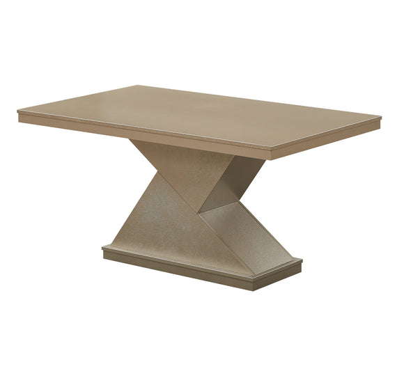 Legault Pedestal Dining Table, Gold Wood