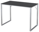 Ariah Chrome Metal With Tempered Glass Top Modern Home & Office Workstation Computer Desk - Pilaster Designs