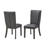 Voight Dining Chairs, Gray Vinyl & Wood