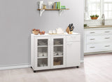 Gremlin Kitchen Cabinet, White Wood & Glass