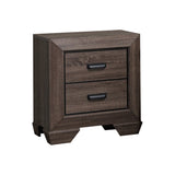 Brown Wood Modern 2 Drawer Storage Bedroom Nightstand Bedside Table - Pilaster Designs