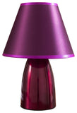 Zed Table Lamp, Purple Metal & Fabric