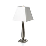 Elin Table Lamp Set, Brushed Nickel Metal & White Fabric