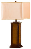 Sharon Table Lamp, Brown & Light Brown Fabric