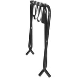 27-Inch Black Metal Contemporary Foldable Luggage Rack Stand With Nylon Belts - Pilaster Designs