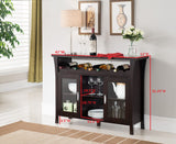 Richard Wine Cabinet Buffet, Espresso Wood & Glass