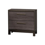 Antique Gray Wood Modern 2 Drawer Storage Bedroom Nightstand Bedside Table - Pilaster Designs