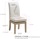 Legault Swivel Dining Chairs, White Vinyl & Gold Wood