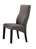 Aziza Dining Chairs, Gray Polyester & Cappuccino Wood